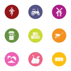 Poster - Field icons set. Flat set of 9 field vector icons for web isolated on white background