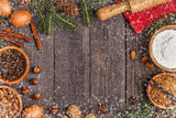 Fototapeta Desenie - Ingredients for cooking Christmas baking.