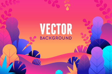 Aufkleber - Vector illustration in trendy flat style and bright vibrant gradient colors - background with copy space for text