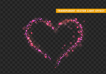 Wall Mural - magic light effect. stardust pink glitter. sparkle star dust vector illustration. glowing sparkling 