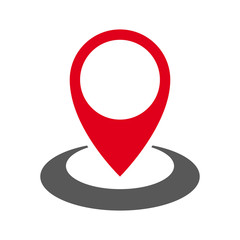 Poster - Pin map marker pointer icon, GPS location flat symbol – stock vector