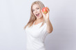© yevgeniya131988 - Beautiful blonde woman with apple