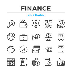 Poster - Finance line icons set. Modern outline elements, graphic design concepts, simple symbols collection. Vector line icons