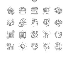 Money Well-crafted Pixel Perfect Vector Thin Line Icons 30 2x Grid For Web Graphics And Apps. Simple Minimal Pictogram