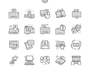 Wall Mural - Keyboard Well-crafted Pixel Perfect Vector Thin Line Icons 30 2x Grid for Web Graphics and Apps. Simple Minimal Pictogram