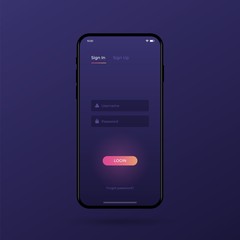 Poster - sign up screen. clean mobile ui design concept. vector eps 10