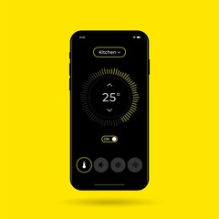 Poster - Dashboard UI and UX Kit. Control center design. Temperature control in the room. EPS 10.