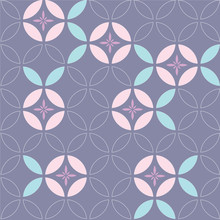 Japanese Flower Pattern Vector. Geometric Template Background. Morning Glory Flower Vector.