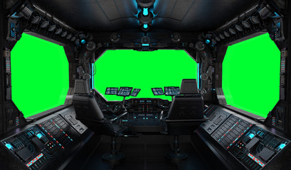 Leinwandbilder - Spaceship grunge interior window isolated