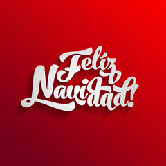 Wall Mural - Feliz Navidad, Spanish Merry Christmas lettering text