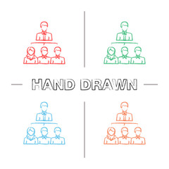 Wall Mural - Leadership hand drawn icons set