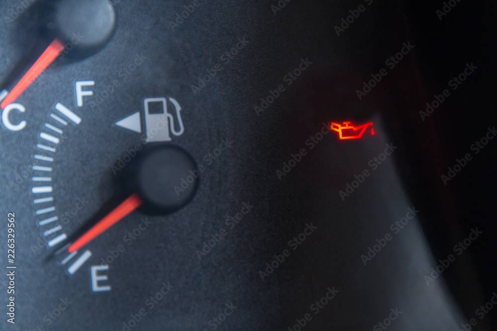 Screen display of car status warning light on dashboard panel symbols ...