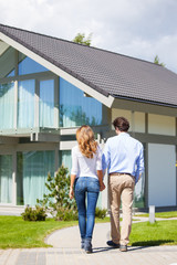 Wall Mural - Couple and their house