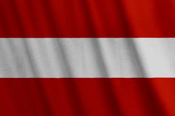 Wall Mural - Waving Austrian flag with a fabric texture