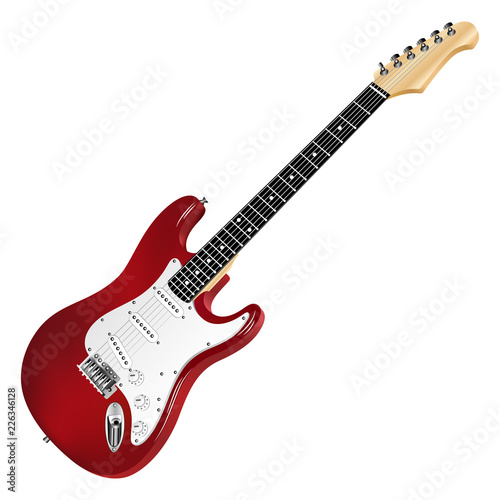 Fotografía Red electric guitar, classic.