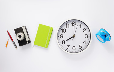 Poster - wall clock and notebook with camera