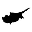 Black map country of Cyprus