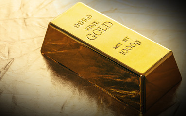 bar of gold close-up