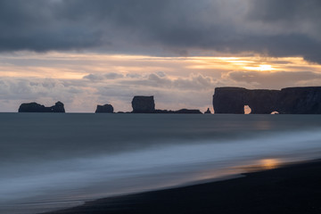 Wall Mural - Sunset at Icelands coast