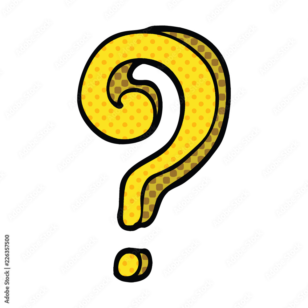comic book style cartoon question mark Stock Vector | Adobe Stock, image size:1000x1000
