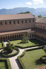 Wall Mural - Monreale, Italy - September 11, 2018 : Monreale cathedral cloister