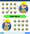 flat type helmet worker women_icon