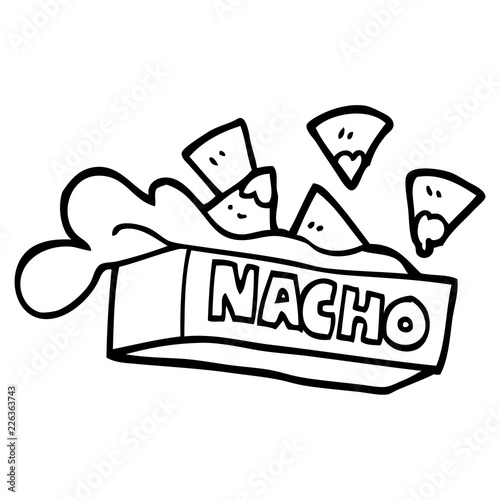 Fotomural black and white cartoon nacho box