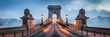 canvas print picture - Kettenbrücke Panorama in Budapest, Ungarn