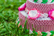 Różowy tort urodzinowy origami 3D