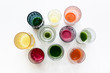 © Brooke Fitts - cups of freshly pressed juice on white background