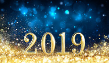 Happy New Year 2019 - Glitter Golden Dust
