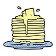 © lineartestpilot - comic book style cartoon butter melting on pancakes