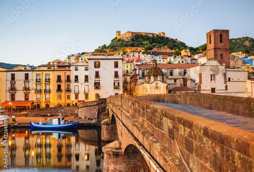 Cuadros en Lienzo Beautiful view of Bosa town, Sardinia island, Italy