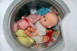 washing toys in the washing machine