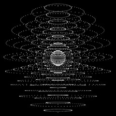 Poster - Abstract 3d sphere made of points. Futuristic technology style. Sphere particles. Background vector. Plexus effect.