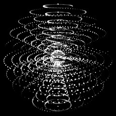 Poster - Abstract 3d sphere made of points. Futuristic technology style. Sphere particles. Background vector. Plexus effect.