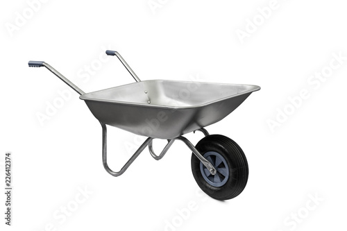 Fotomural Wheelbarrow isolated on white background