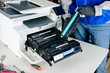 © smspsy - master professional refills laser printer cartridges in the workshop