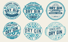 Set Of 6 Labels Or Badges For Packing