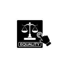 Poster - Equality concept on touch screen icon. Element of touch screen technology icon. Premium quality graphic design icon. Signs and symbols collection icon for websites