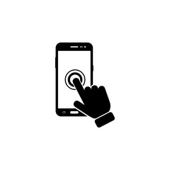 Fototapete - The click on the screen mobile phone icon. Element of touch screen technology icon. Premium quality graphic design icon. Signs and symbols collection icon for websites