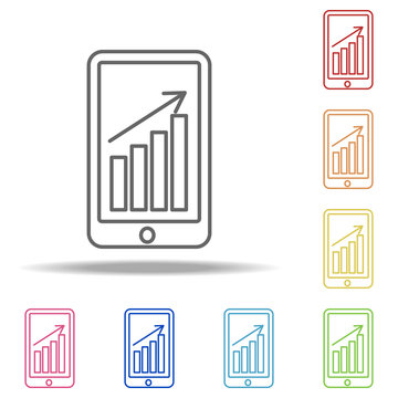 mobile business chart icon. Elements of Finance and chart in multi colored icons. Simple icon for websites, web design, mobile app, info graphics
