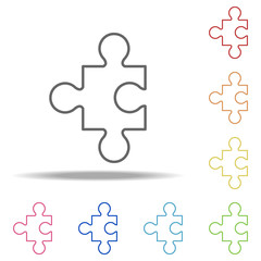 Poster - puzzle icon. Elements of Finance and chart in multi colored icons. Simple icon for websites, web design, mobile app, info graphics