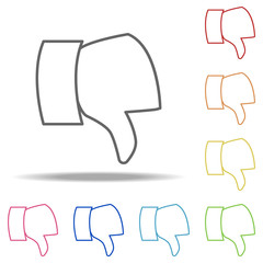 Poster - dislike sign hand icon. Elements of Finance and chart in multi colored icons. Simple icon for websites, web design, mobile app, info graphics