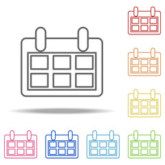 Poster - task manager icon. Elements of Finance and chart in multi colored icons. Simple icon for websites, web design, mobile app, info graphics