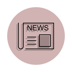 Poster - newspaper icon in badge style. One of Media, Press collection icon can be used for UI, UX