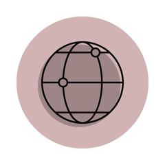 Poster - globe and points icon in badge style. one of media, press collection icon can be used for ui, ux