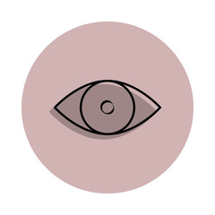 Poster - eye icon in badge style. One of Media, Press collection icon can be used for UI, UX