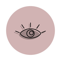 Poster - eye icon in badge style. One of Media, Press collection icon can be used for UI, UX