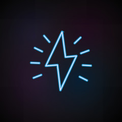 Poster - spark icon in neon style. One of Speed collection icon can be used for UI, UX